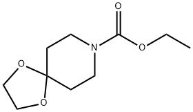 1,4-ジオキサ-8-アザスピロ[4.5]デカン-8-カルボン酸エチル 化学構造式