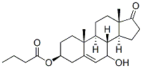 Androst-5-en-17-one,7-hydroxy-3-(1-oxobutoxy)-,(3beta)-(9CI) 结构式