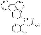 FMOC-(R)-3-AMINO-3-(2-BROMO-PHENYL)-PROPIONIC ACID 化学構造式