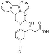 FMOC-(R)-3-AMINO-3-(3-CYANO-PHENYL)-PROPIONIC ACID Struktur