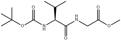 叔丁氧羰基-L-缬氨酰氨基乙酸甲酯, 51803-69-1, 结构式