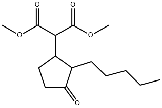 3-オキソ-2-ペンチルシクロペンチルマロン酸ジメチル 化学構造式