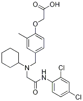 Acetic acid, 2-[4-[[cyclohexyl[2-[(2,4-dichlorophenyl)aMino]-2-oxoethyl]aMino]Methyl]-2-Methylphenoxy]- Structure