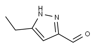 3-エチル-1H-ピラゾール-5-カルブアルデヒド 化学構造式