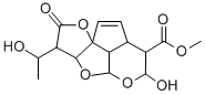 3,3a,7a,9b-テトラヒドロ-3-(1-ヒドロキシエチル)-2-オキソ-2H,4aH-1,4,5-トリオキサジシクロペンタ[a,hi]インデン-7-カルボン酸メチル 化学構造式