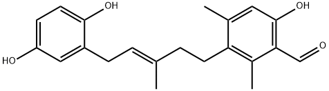 3-[5-(2,5-Dihydroxyphenyl)-3-methyl-3-pentenyl]-6-hydroxy-2,4-dimethylbenzaldehyde Struktur