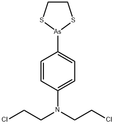 N,N-ビス(2-クロロエチル)-p-(1,3,2-ジチアルソラン-2-イル)アニリン 化学構造式