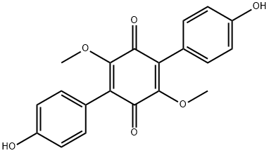 2,5-Bis(4-hydroxyphenyl)-3,6-dimethoxy-1,4-benzoquinone Structure