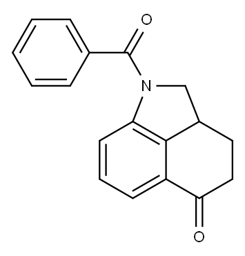 1-ベンゾイル-2,2a,3,4-テトラヒドロベンゾ[cd]インドール-5(1H)-オン 化学構造式