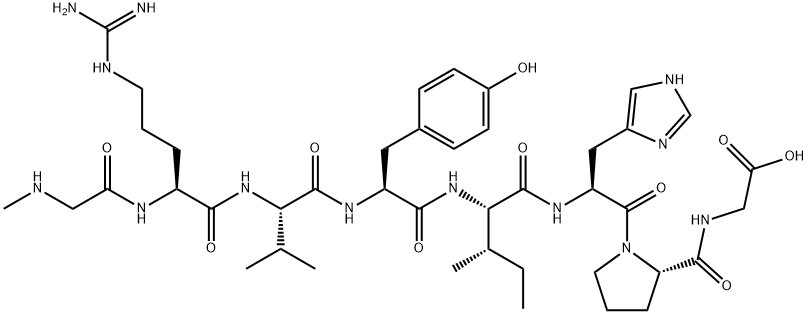 [sar1, gly8]-angiotensin ii acetate hydrate, 51887-62-8, 结构式