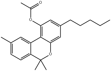 6,6,9-Trimethyl-3-pentyl-6H-dibenzo[b,d]pyran-1-ol acetate Struktur