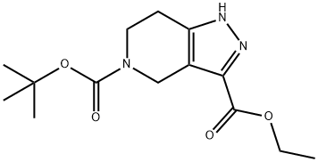 1,4,6,7-四氢-5H-吡唑并[4,3-C]吡啶-3,5-二羧酸 5-叔丁酯 3-乙酯 结构式
