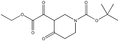 3-(2-エトキシ-2-オキソアセチル)-4-オキソピペリジン-1-カルボン酸TERT-ブチル 化学構造式