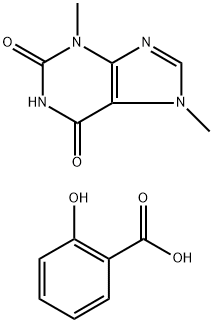 3,7-ジヒドロ-3,7-ジメチル-1H-プリン-2,6-ジオン·サリチル酸 化学構造式