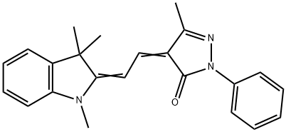 4-[(1,3-二氢-1,3,3-三甲基-2H-吲哚-2-亚基)亚乙基]-2,4-二氢-5-甲基-2-苯基-3H-吡唑-3-酮 结构式