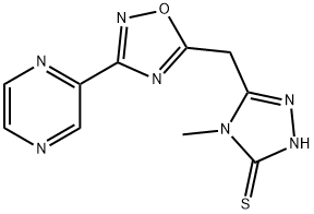 4-METHYL-5-[(3-PYRAZIN-2-YL-1,2,4-OXADIAZOL-5-YL)METHYL]-4H-1,2,4-TRIAZOLE-3-THIOL Structure