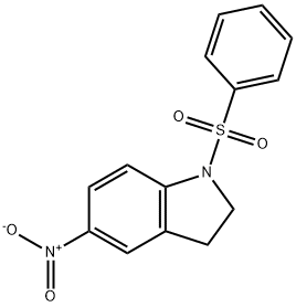 5-NITRO-1-(PHENYLSULFONYL)INDOLINE 化学構造式