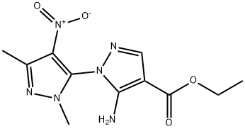 ETHYL 5-AMINO-1-(1,3-DIMETHYL-4-NITROPYRAZOL-5-YL)PYRAZOLE-4-CARBOXYLATE Structure