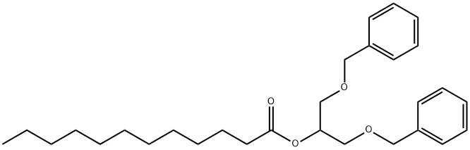 1,3-ジ-O-ベンジル-2-O-ラウロイルグリセロール 化学構造式