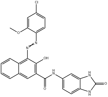 4-[(4-chloro-2-methoxyphenyl)azo]-N-(2,3-dihydro-2-oxo-1H-benzimidazol-5-yl)-3-hydroxynaphthalene-2-carboxamide 结构式