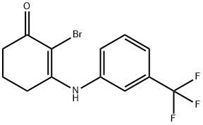 3-[3-(Trifluoromethyl)anilino]-2-bromo-2-cyclohexen-1-one 结构式