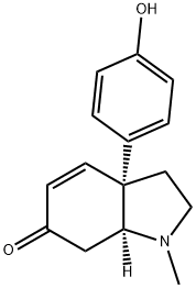 (3aR,7aS)-1,2,3,3a,7,7a-Hexahydro-3a-(4-hydroxyphenyl)-1-methyl-6H-indol-6-one 结构式