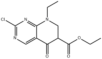 2-氯-8-乙基-7,8-二氢-8-羟基吡啶并[2,3-D]嘧啶-6-羧酸乙酯 结构式