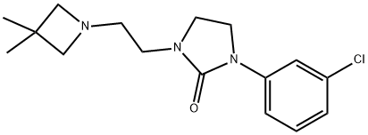 1-(3-クロロフェニル)-3-[2-(3,3-ジメチルアゼチジン-1-イル)エチル]-2-イミダゾリジノン 化学構造式