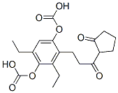diethyl 2-[3-oxo-3-(2-oxocyclopentyl)propyl]-p-phenylene dicarbonate Struktur