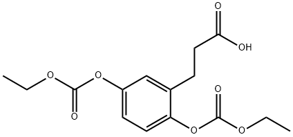 3-[2,5-bis(ethoxycarbonyloxy)phenyl]propanoic acid Struktur