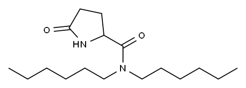 N,N-dihexyl-5-oxopyrrolidine-2-carboxamide Struktur