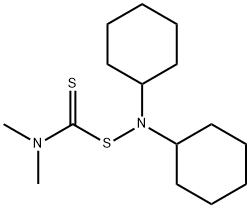 N-cyclohexyl-N-[[(dimethylamino)thioxomethyl]thio]cyclohexylamine Structure