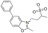 2-methyl-5-phenyl-3-(3-sulphonatobutyl)benzoxazolium Struktur