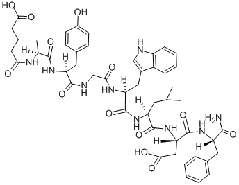 N-(4-カルボキシ-1-オキソブチル)-L-Ala-L-Tyr-Gly-L-Trp-L-Leu-L-αAsp-L-Phe-NH2 化学構造式