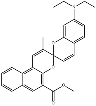 methyl 7-(diethylamino)-2'-methylspiro[2H-1-benzopyran-2,3'-[3H]naphtho[2,1-b]pyran]-5'-carboxylate  Structure