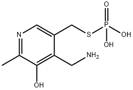 Thiophosphoric acid dihydrogen S-[[4-(aminomethyl)-5-hydroxy-6-methyl-3-pyridinyl]methyl] ester Struktur
