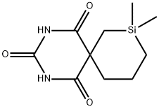 8,8-Dimethyl-2,4-diaza-8-silaspiro[5.5]undecane-1,3,5-trione Struktur