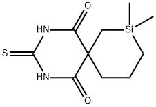 8,8-Dimethyl-3-thioxo-2,4-diaza-8-silaspiro[5.5]undecane-1,5-dione,52-42-6,结构式