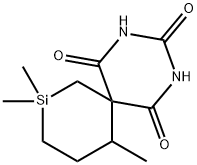 8,8,11-トリメチル-2,4-ジアザ-8-シラスピロ[5.5]ウンデカン-1,3,5-トリオン 化学構造式