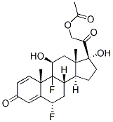 6alpha,9-difluoro-11beta,17,21-trihydroxypregna-1,4-diene-3,20-dione 21-acetate Structure