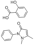 2-ヒドロキシ安息香酸/1,2-ジヒドロ-1,5-ジメチル-2-フェニル-3H-ピラゾール-3-オン,(1:1) 化学構造式