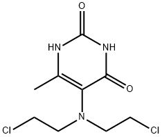 5-[ビス(2-クロロエチル)アミノ]-6-メチル-2,4(1H,3H)-ピリミジンジオン 化学構造式