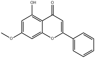 2-フェニル-5-ヒドロキシ-7-メトキシ-4H-1-ベンゾピラン-4-オン 化学構造式
