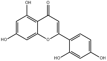 2-(2,4-ジヒドロキシフェニル)-5,7-ジヒドロキシ-4H-1-ベンゾピラン-4-オン 化学構造式