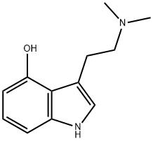 3-(2-ジメチルアミノエチル)-4-ヒドロキシ-1H-インドール 化学構造式