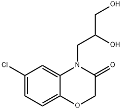 6-Chloro-4-(2,3-dihydroxypropyl)-2H-1,4-benzoxazin-3(4H)-one 结构式