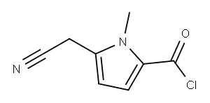 1H-Pyrrole-2-carbonyl chloride, 5-(cyanomethyl)-1-methyl- (9CI) 化学構造式