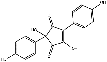 2,4-Dihydroxy-2,5-bis(4-hydroxyphenyl)-4-cyclopentene-1,3-dione Struktur