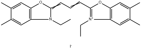5,6-DIMETHYL-2-(3-(5,6-DIMETHYL-3-ETHYL-2-BENZOXAZOLINYLIDENE)-1-PROPENYL)-3-ETHYL BENZOXAZOLIUM IODIDE 结构式