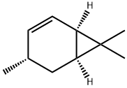 [1S,3S,6R,(-)]-3,7,7-トリメチルビシクロ[4.1.0]ヘプタ-4-エン 化学構造式